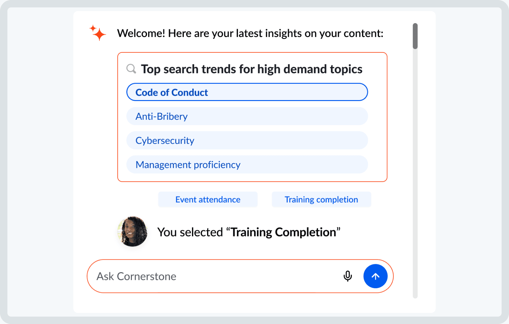 View of top search trends in Galaxy.