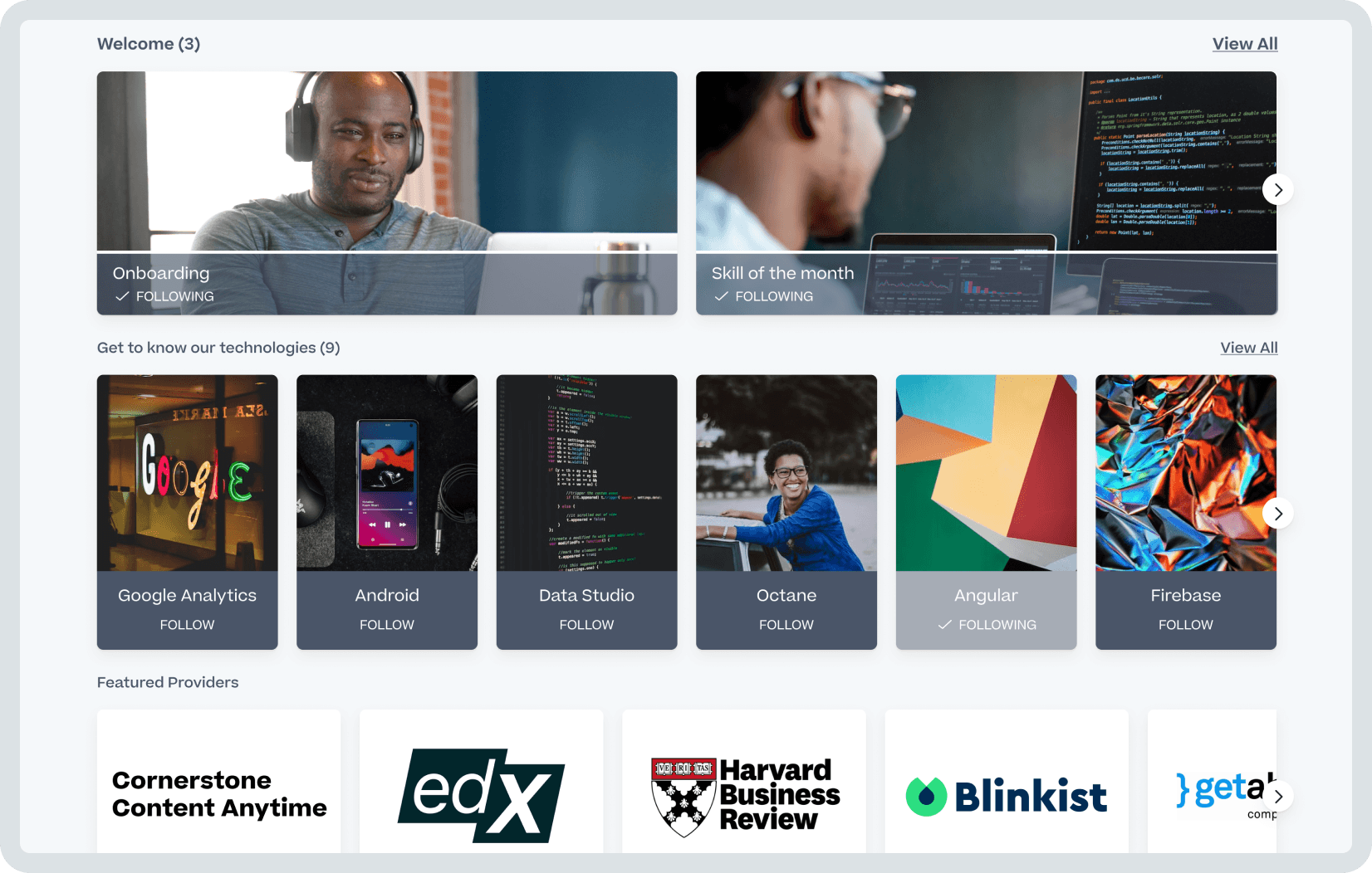 Product screen shot of Cornerstone Content.