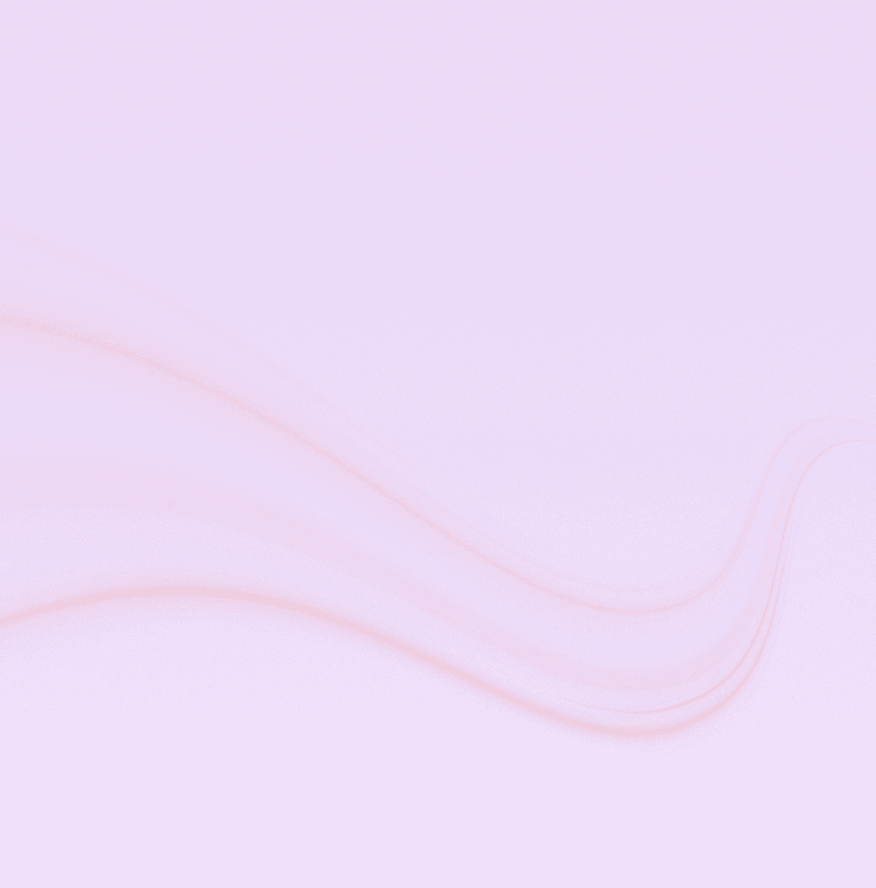 Soft lavender background with subtle, flowing pink lines.