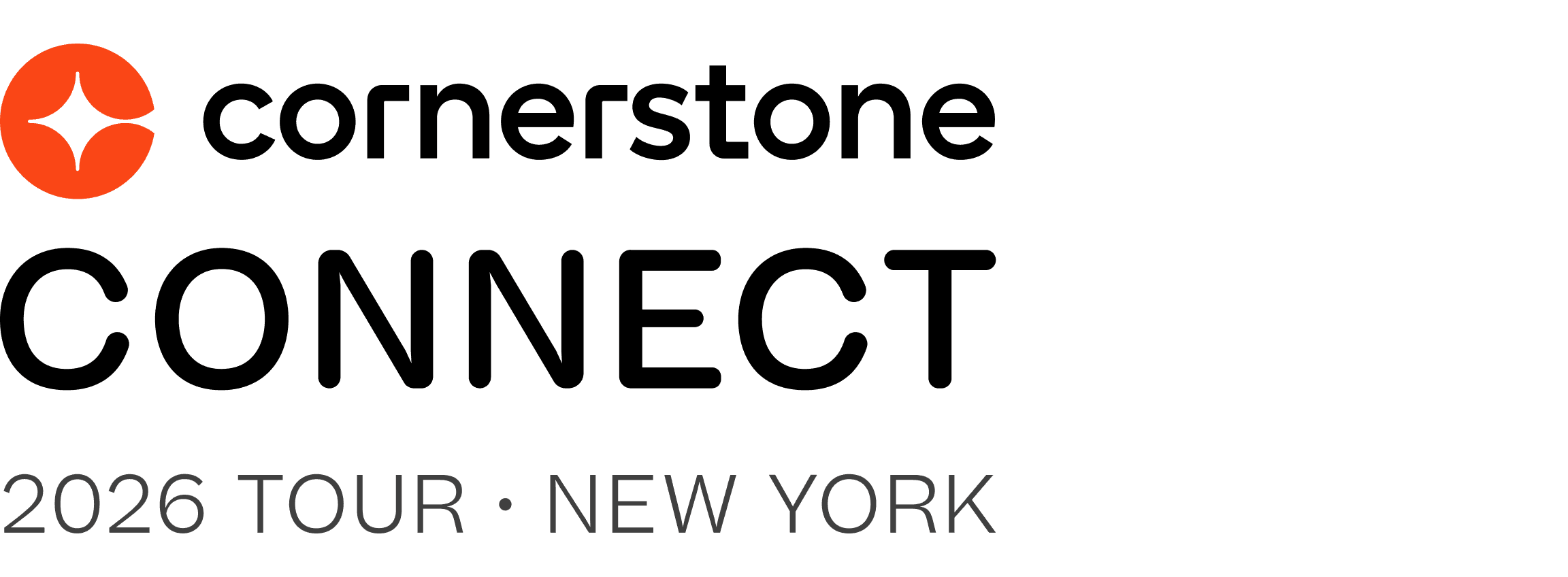 Cornerstone CONNECT 2026 TOUR NEW YORK logo with an orange star symbol.