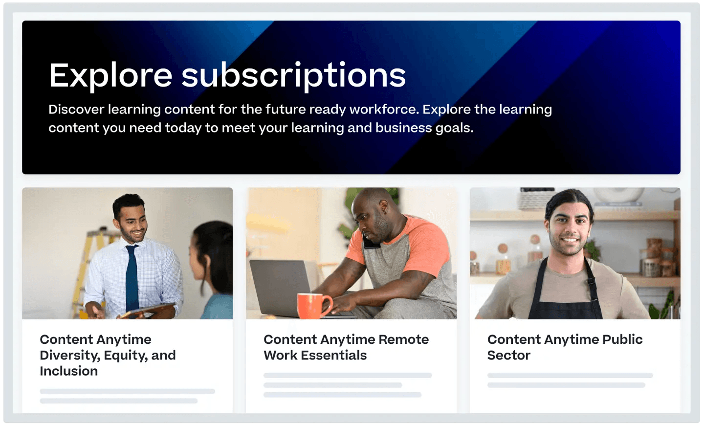 Overview of different Cornerstone subscriptions.