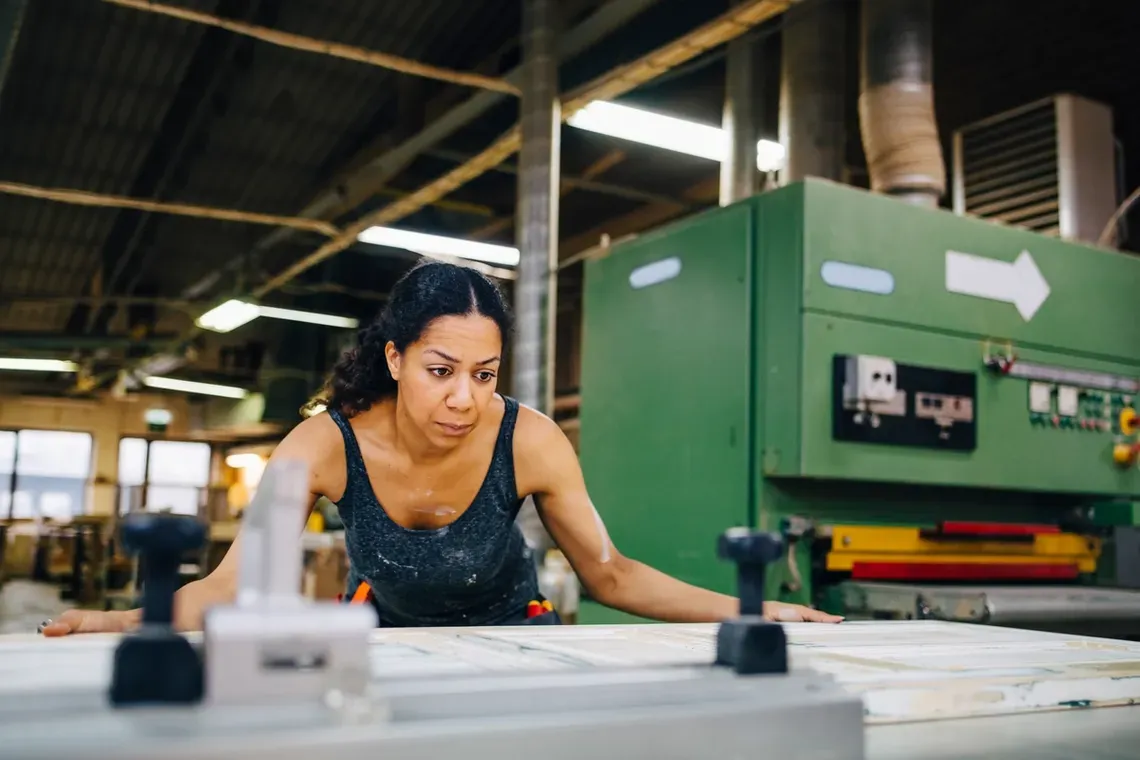 Women working in a factory.
