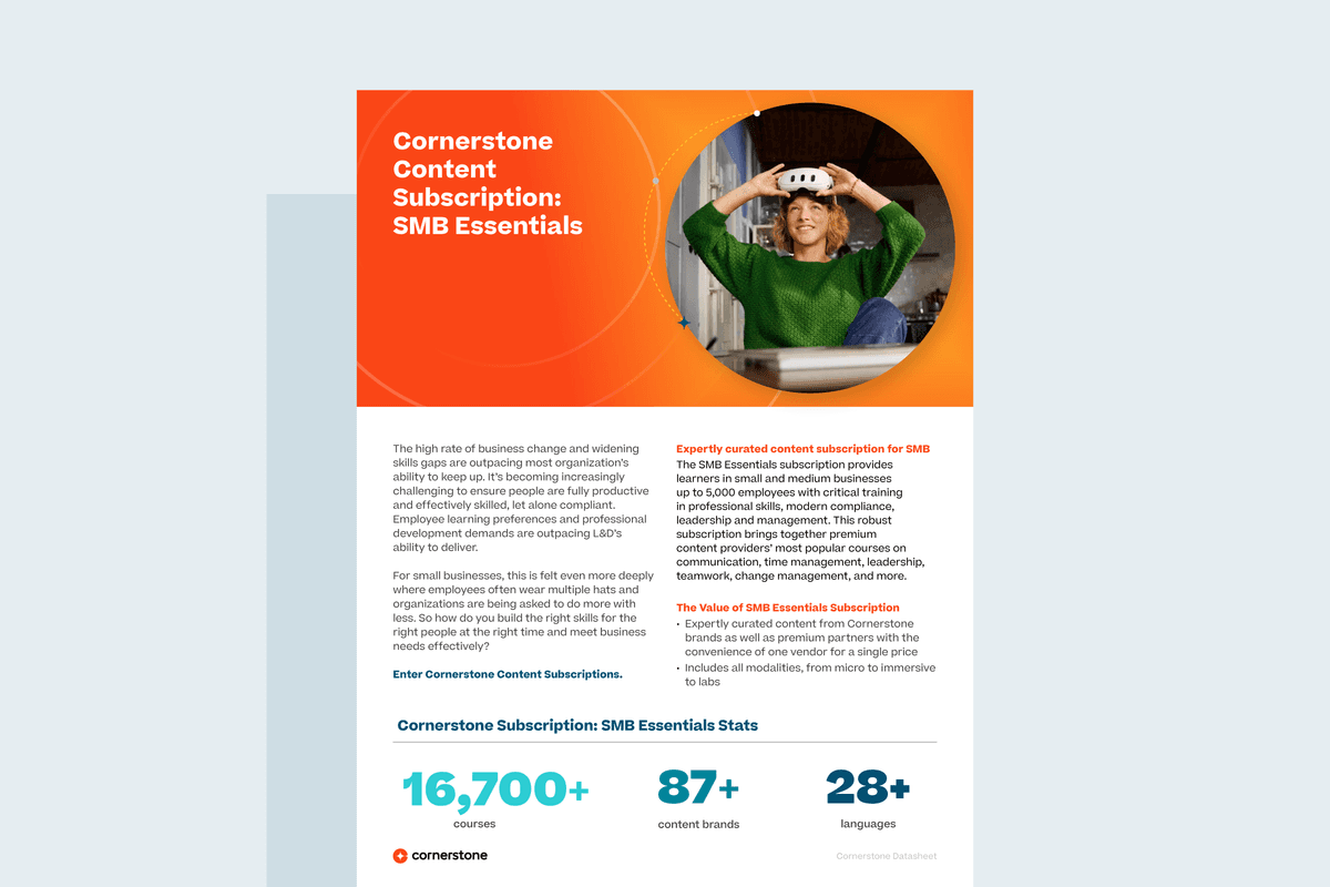 Cornerstone Content Subscription: SMB Essentials